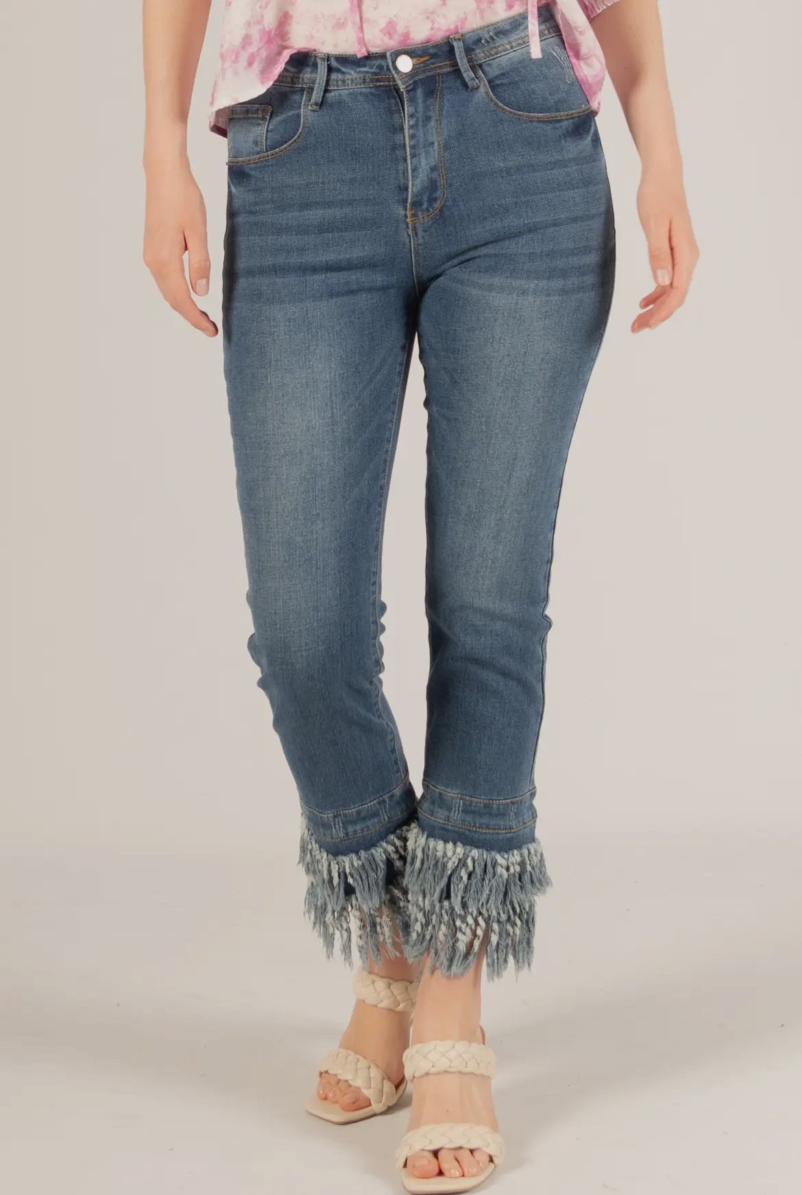 Before You Denim Fringe Jeans